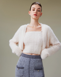 【20%OFF】Feather yarn knit tops & cardigan