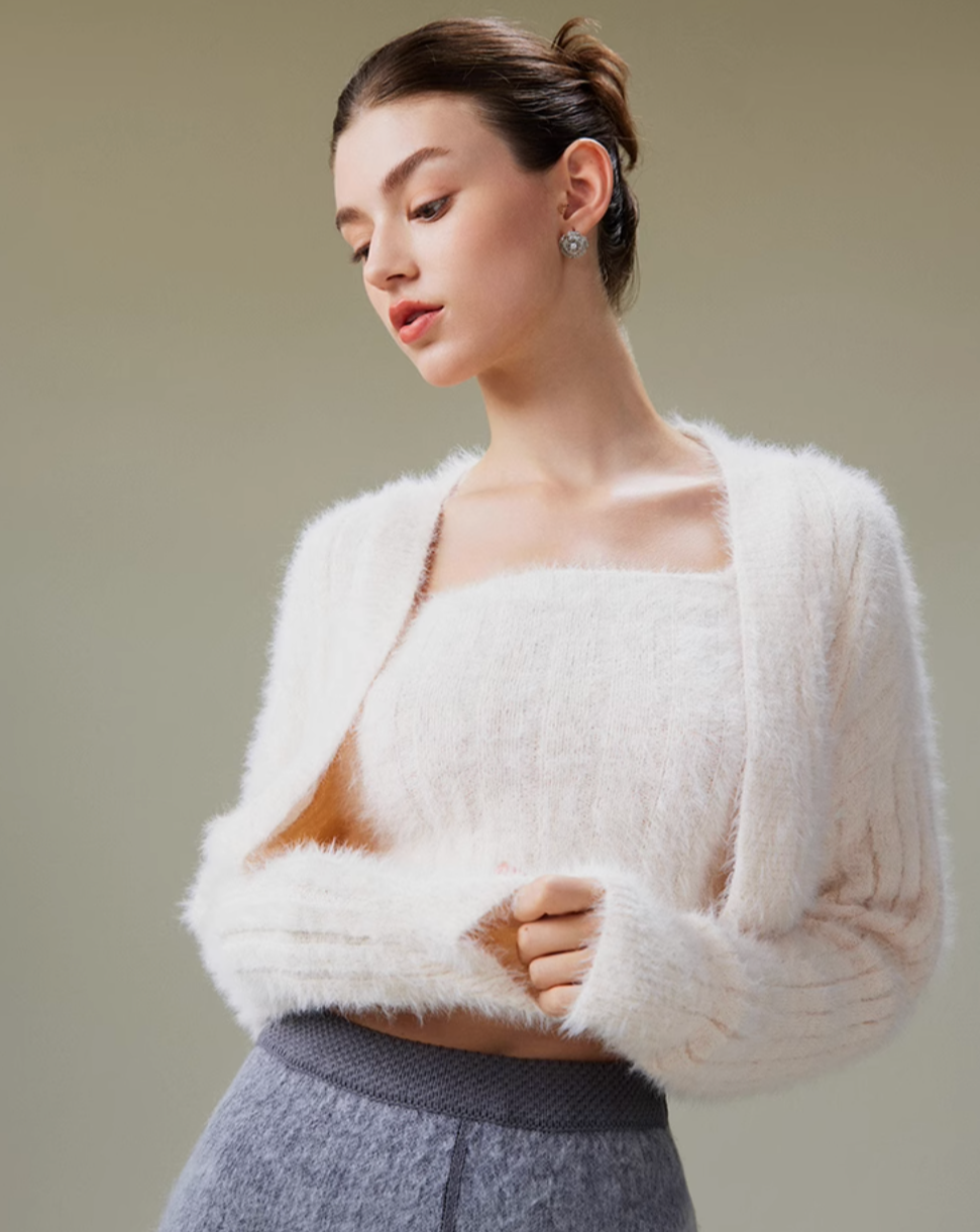 【20%OFF】Feather yarn knit tops & cardigan