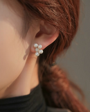 Pearl flower earrings