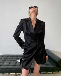 Satin style shirts dress