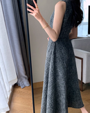 Tweed elegance sleeveless dress