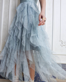 Chiffon skirt sky blue dress