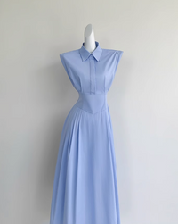 Sleeveless blue shirts dress