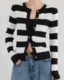 Stripe cardigan tops