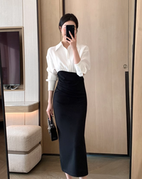 Waist asymmetry shirts dress