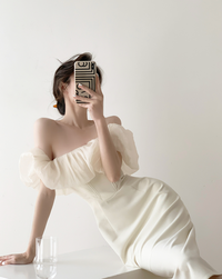 Off shoulder white dress