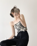 Gingham check tube top