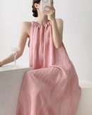 【 RINA着用 】Pink halterneck dress